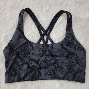 JoyLab Charcoal and Black Crisscross Sports Bra Small
